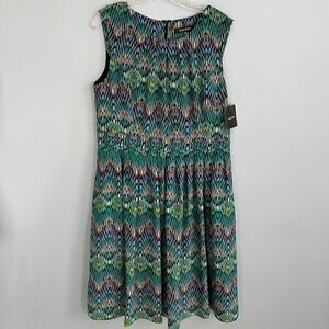 Ellen Tracy women’s 16 new with tags sleeveless midi dress multi colored